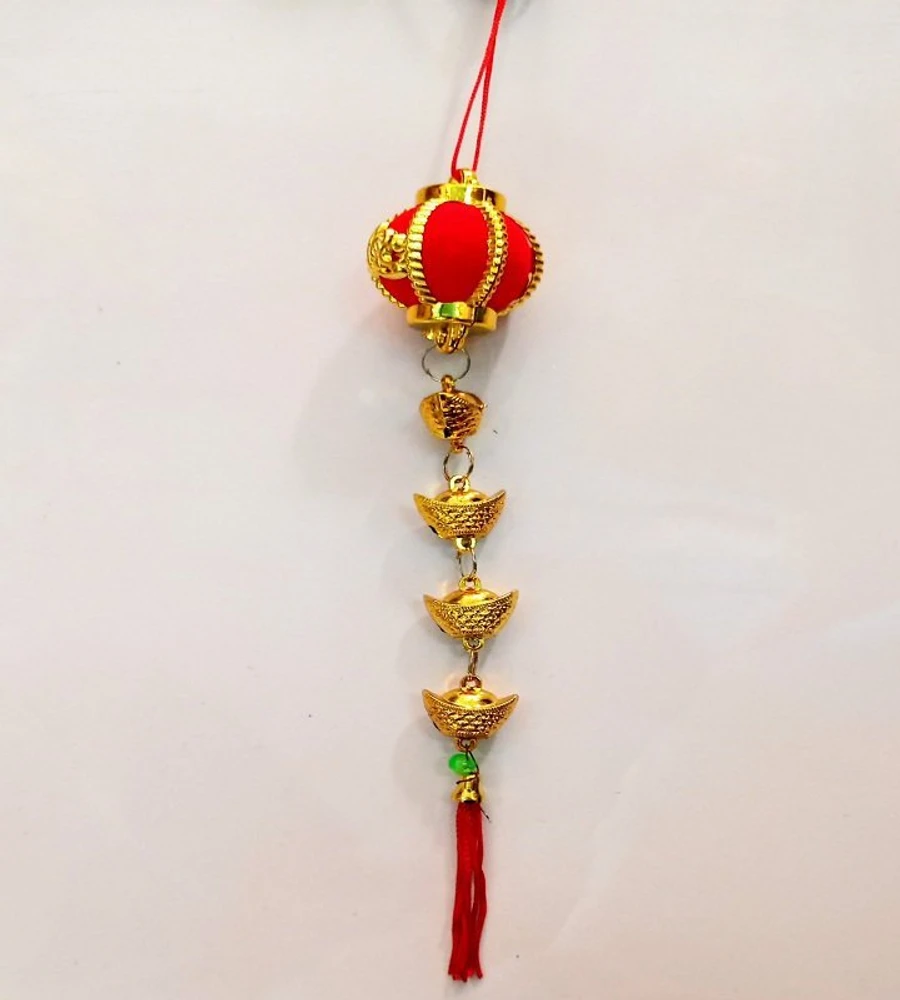 Dây treo Tài Lộc trang trí tết Lồng đèn và thỏi vàng