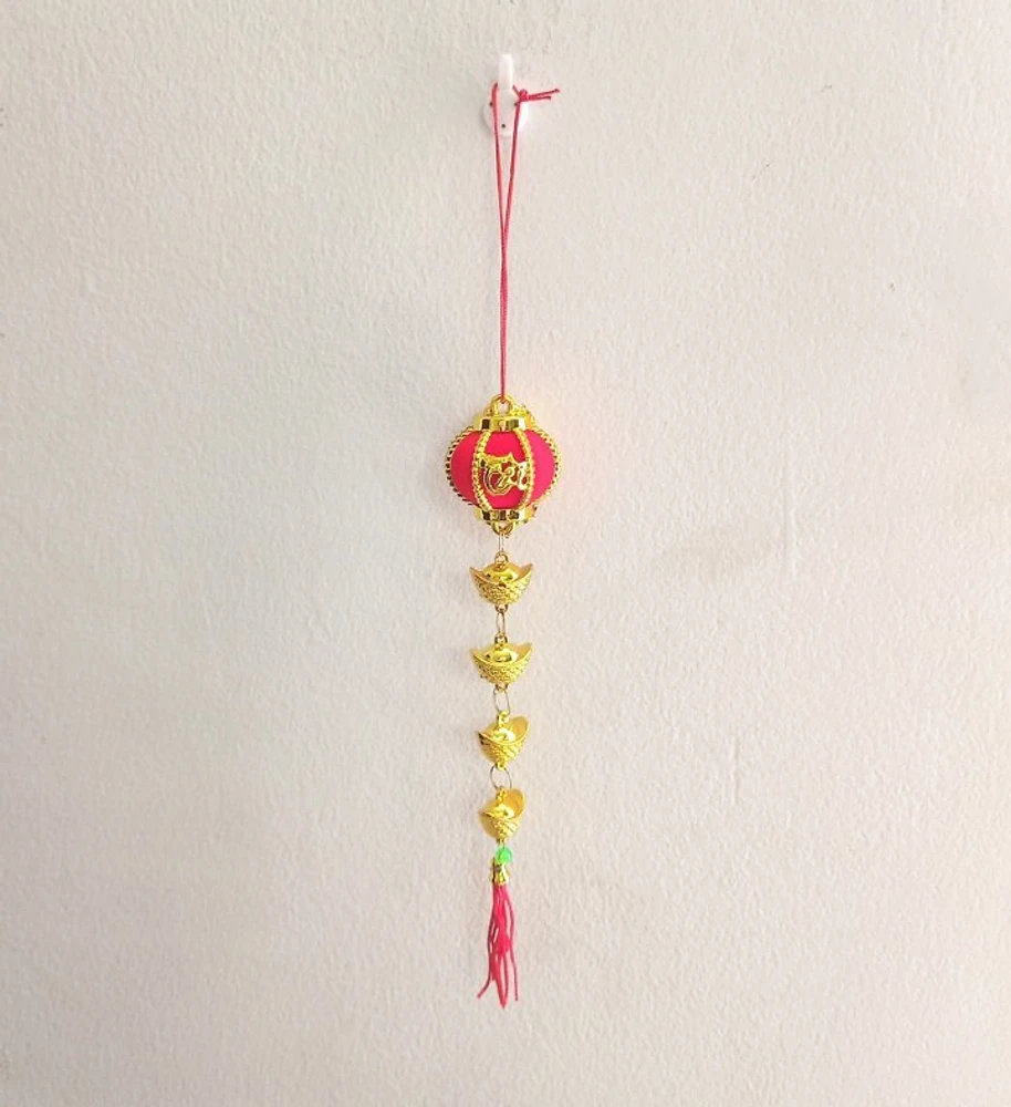 Dây treo Tài Lộc trang trí tết Lồng đèn và thỏi vàng