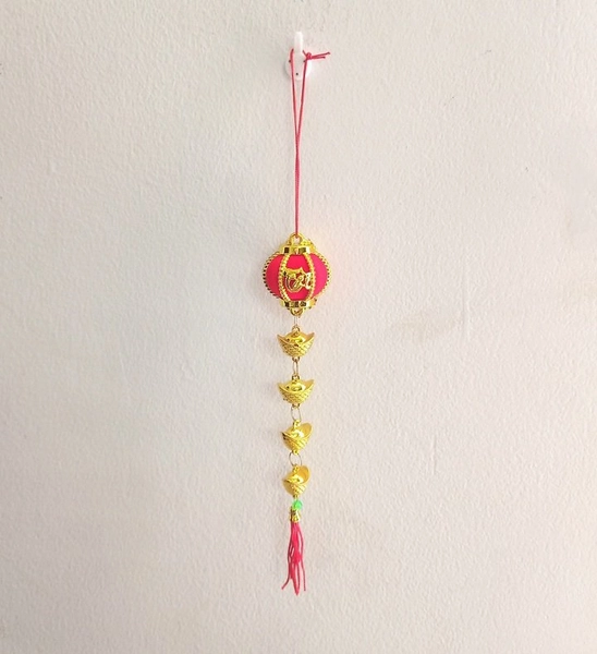 Dây treo Tài Lộc trang trí tết Lồng đèn và thỏi vàng