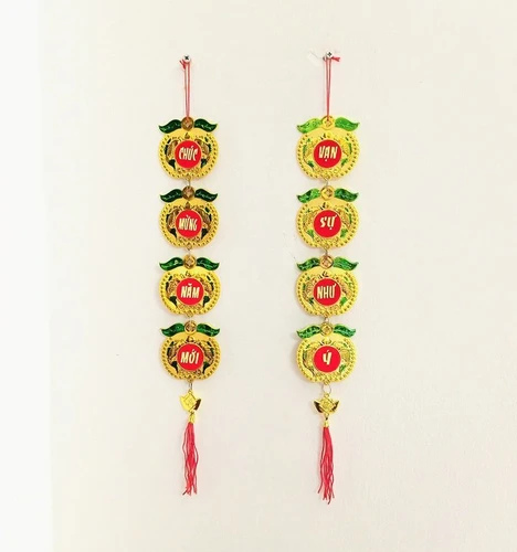 Dây lộc treo tết táo vàng Chúc mừng năm mới và Vạn sự như ý