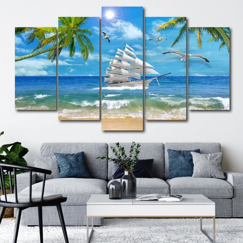 Bộ tranh treo tường phong thủy thuận buồm xuôi gió