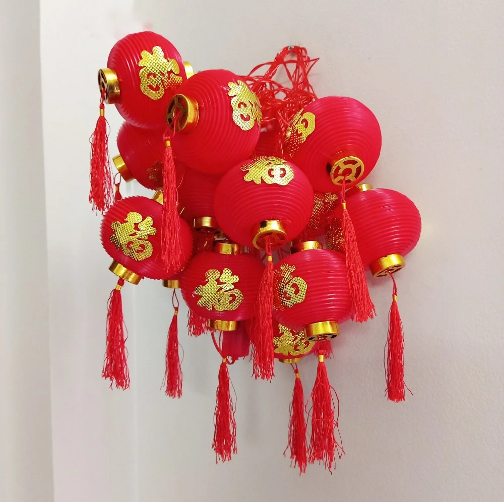 Đèn Lồng Đỏ Chữ Phúc Có Đèn Trang Trí Tết Mẫu Tròn 5 mét