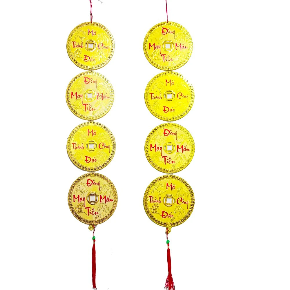 Lộc treo đồng tiền may mắn mã đáo thành công trang trí tết