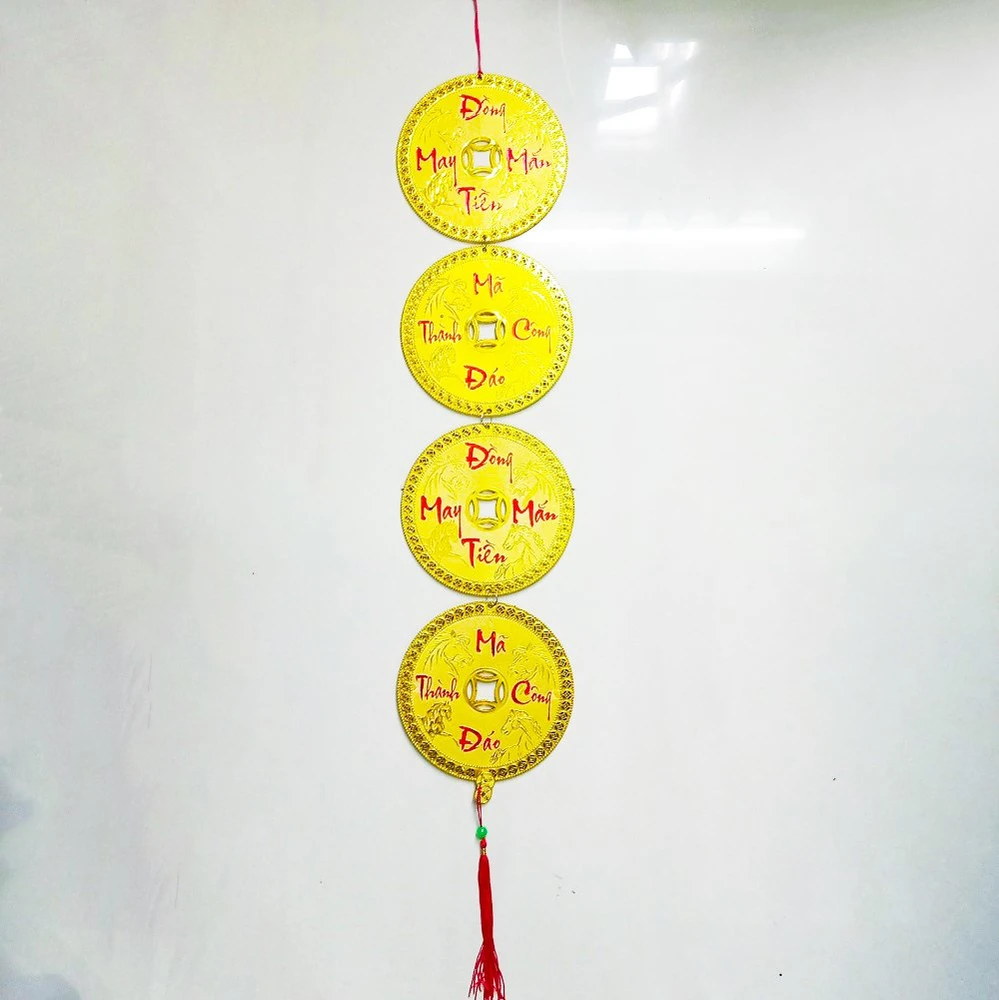 Lộc treo đồng tiền may mắn mã đáo thành công trang trí tết