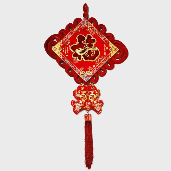 Liễn Chữ Phúc Cá Chép đỏ trang trí tết 01 (Loại lớn)