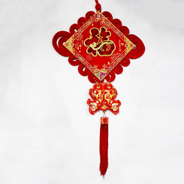 Liễn Chữ Phúc Cá Chép Đỏ Trang Trí Tết 02 (Loại Lớn)