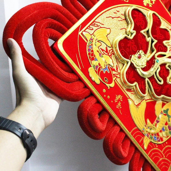 Liễn Chữ Phúc Cá Chép Đỏ Trang Trí Tết 03 (Loại Lớn)