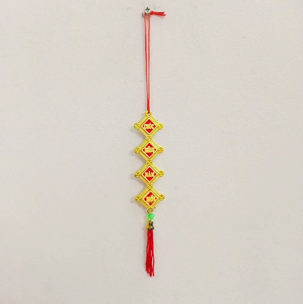 Dây lộc treo trang trí nhà Tết hình thoi câu chúc tết