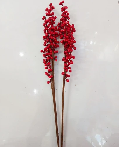 Cành đào đỏ không lá trang trí tết 70cm