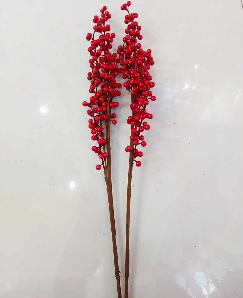 Cành đào đỏ không lá trang trí tết 70cm