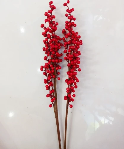 Cành đào đỏ không lá trang trí tết 70cm