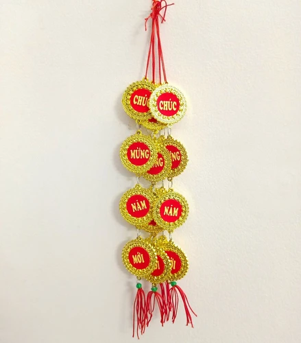 Dây lộc treo Đồng tiền vàng Chúc mừng năm mới 01