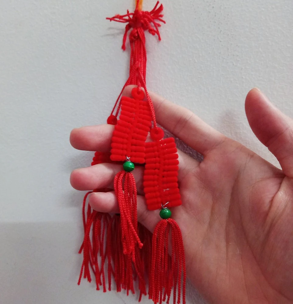 Dây lộc treo pháo nhung mini trang trí tết