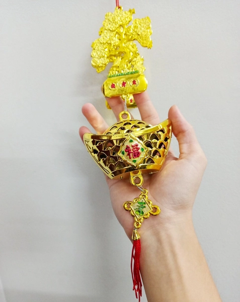 Combo 2 Dây Lộc treo trang trí tết Cây mai vàng và thỏi vàng lớn