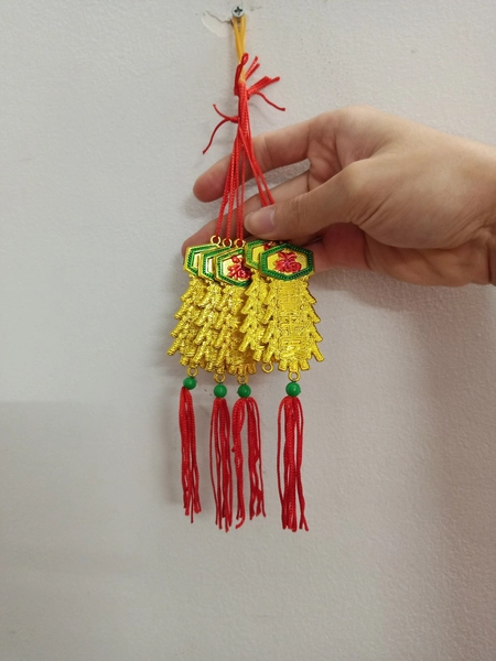 Combo 5 dây lộc treo pháo bông vàng mini 02