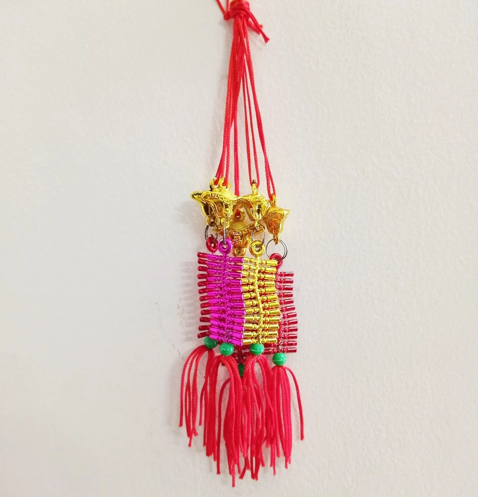 Dây lộc treo pháo tết mini tiền vàng 09