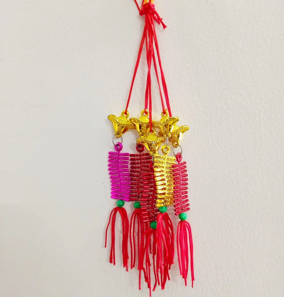 Dây lộc treo pháo tết mini tiền vàng 09
