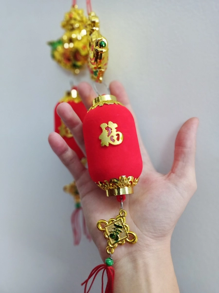 Combo 2 Dây Lộc Treo Thần Tài Cá Chép Vàng Và Lồng Đèn Đỏ 02