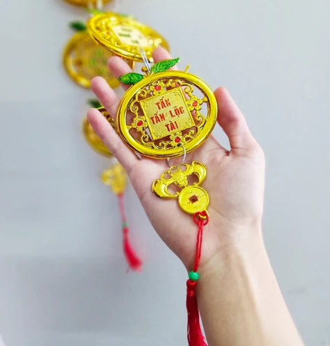 Dây Lộc treo trang trí tết Trái quýt vàng (2 dây)