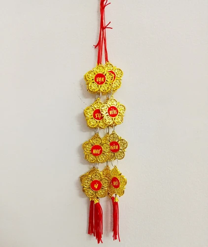 Lộc treo bông mai vàng câu chúc trang trí tết