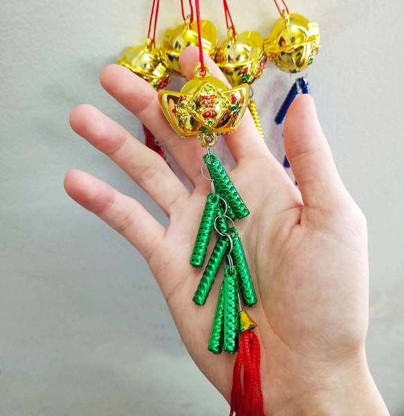 Combo 5 dây lộc treo Tiền vàng và dây pháo mini 04