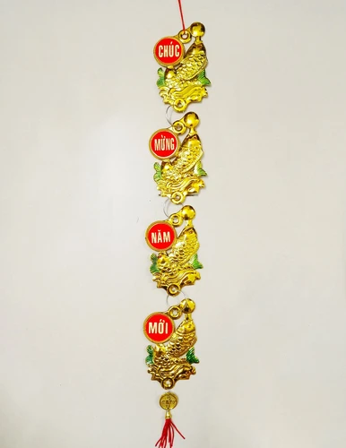 Lộc treo trang trí tết Cá châu vàng 03