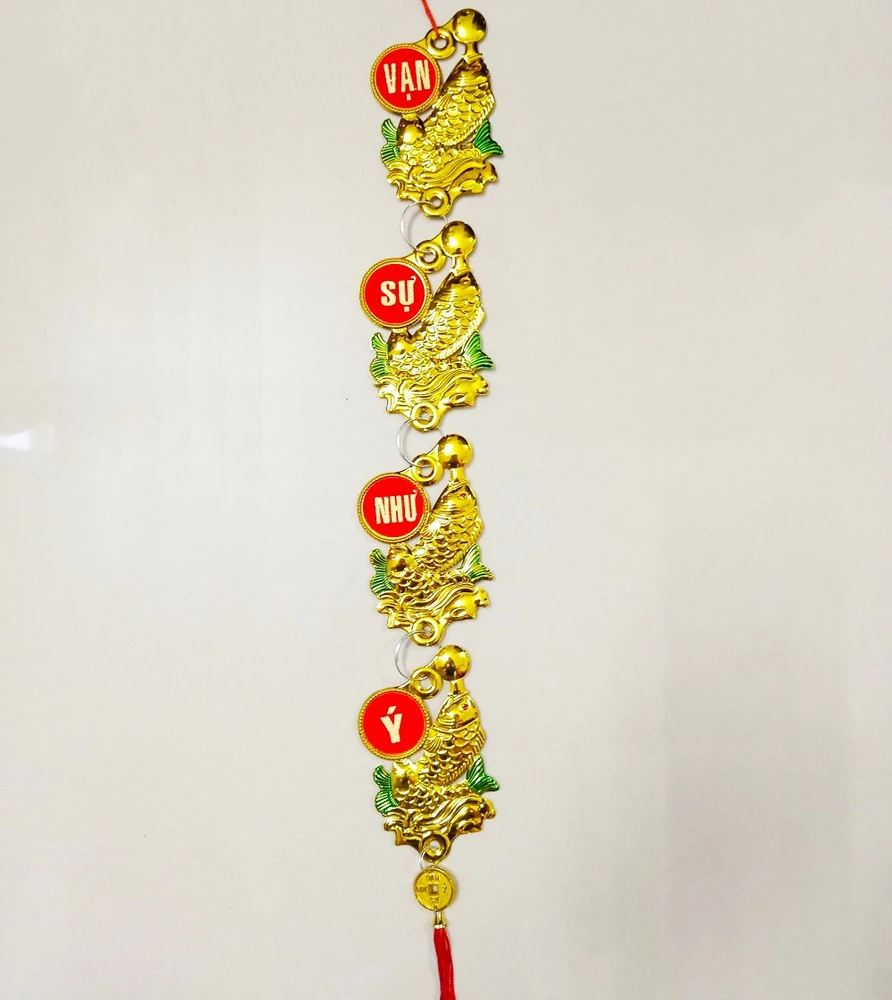 Lộc treo trang trí tết Cá châu vàng 03