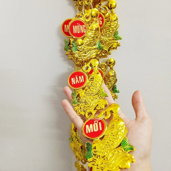 Lộc treo trang trí tết Cá châu vàng 03