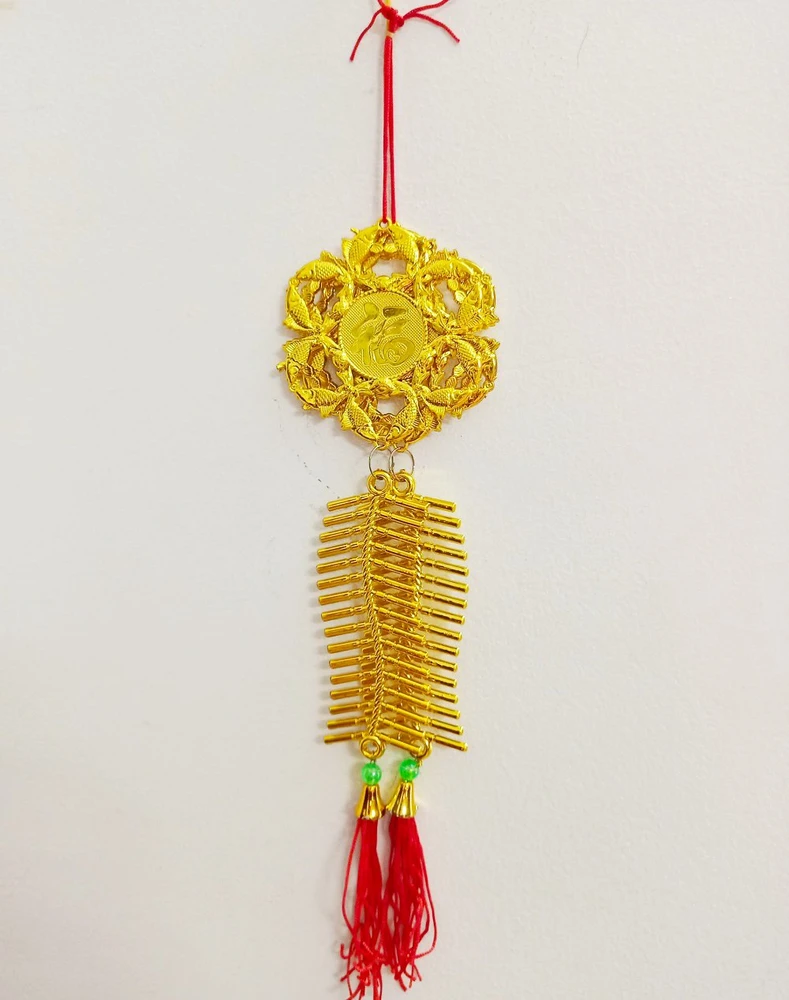 Lộc treo Cá chép chữ phúc và dây pháo vàng