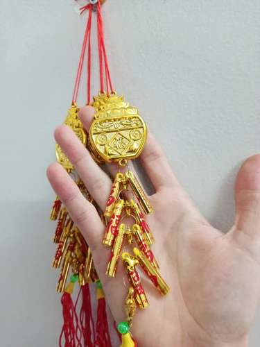 Lộc Treo Chậu Vàng Phú Quý Và Pháo Chữ Phúc 02
