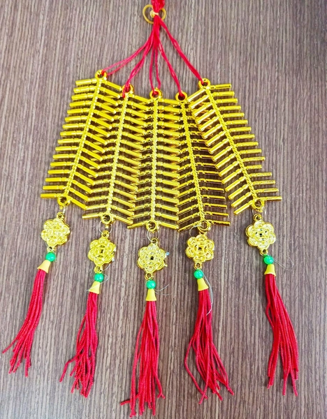 Combo 5 dây lộc treo trang trí tết dây pháo vàng và đồng tiền tài lộc (66)