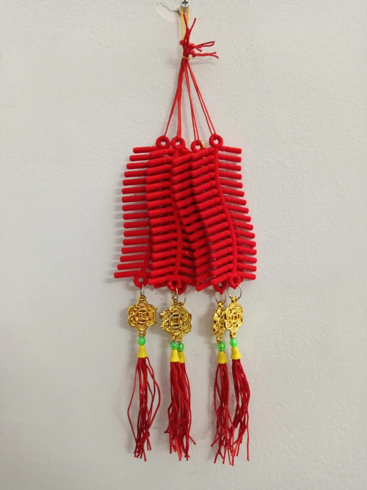 Lộc Treo Trang Trí Tết Pháo Nhung Đỏ Và Đồng Tiền vàng 02