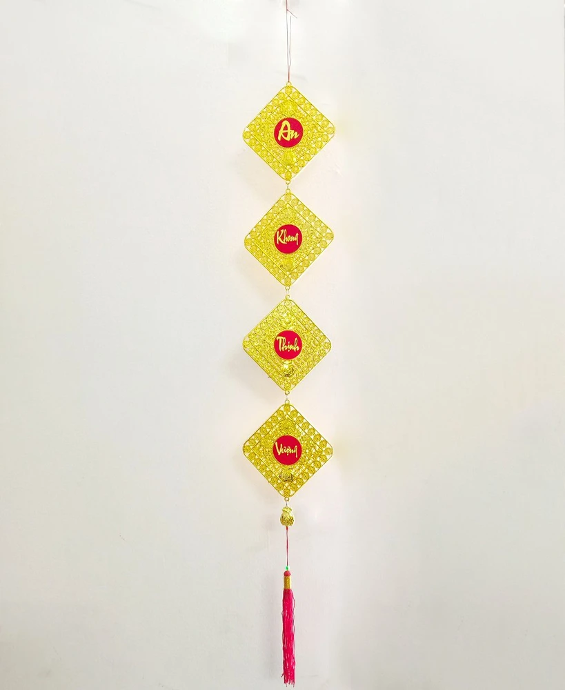 Dây lộc treo Cây mai túi vàng hình vuông 42 (2size)