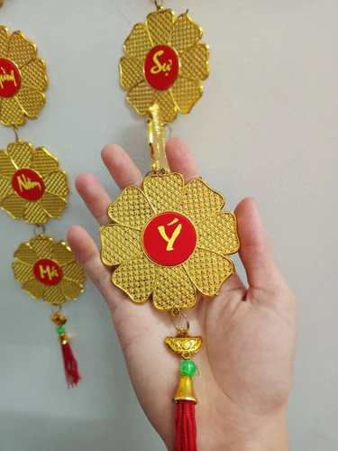 Lộc treo trang trí tết Bông mai đồng tiền vàng 26