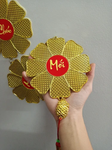 Lộc treo trang trí tết Bông mai đồng tiền vàng 26