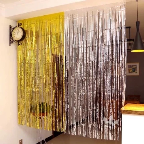 Rèm Trang Trí Sinh Nhật Màu Vàng Gold Dài 2 mét