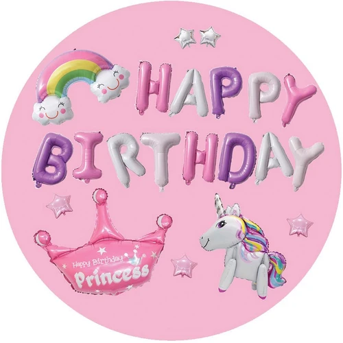 Set Bóng Trang Trí Sinh Nhật Happy Birthday tiểu công chúa