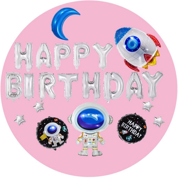 Set Bóng Trang Trí Sinh Nhật Happy Birthday Phi hành gia