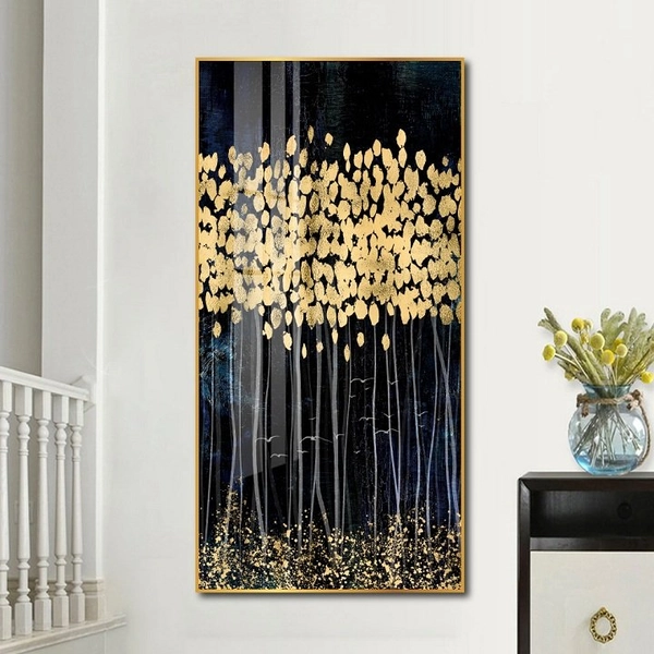Tranh treo tường lá vàng kim