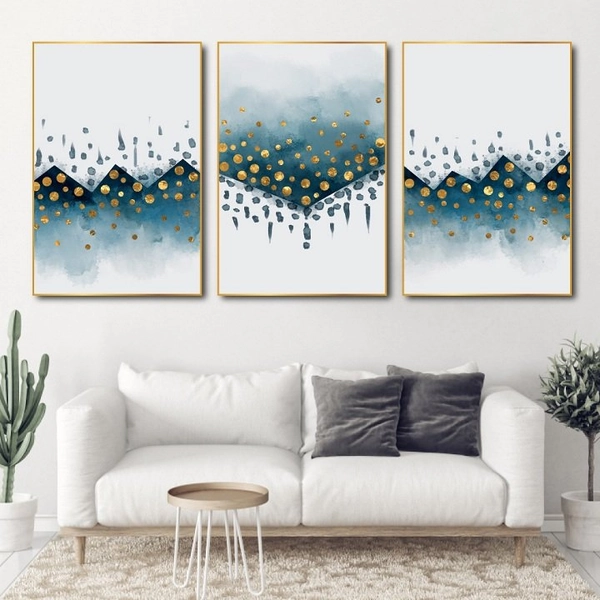 Tranh treo tường trừu tượng mây và núi