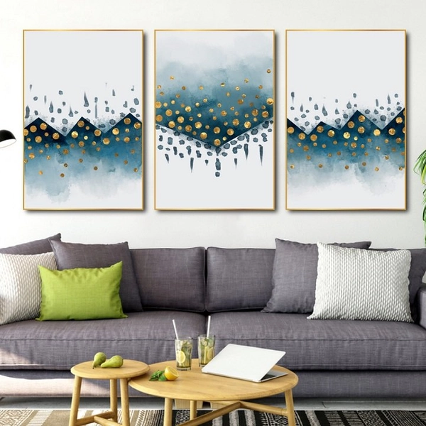 Tranh treo tường trừu tượng mây và núi