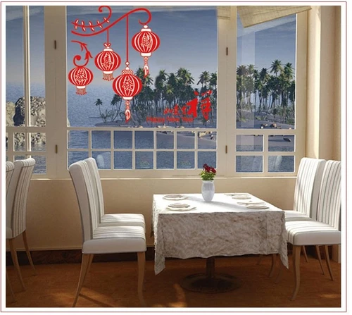 Decal dán tường Lồng đèn tết