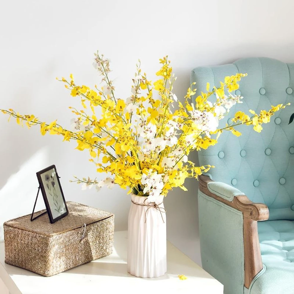 Hoa lan vàng giả trang trí tết mẫu 02