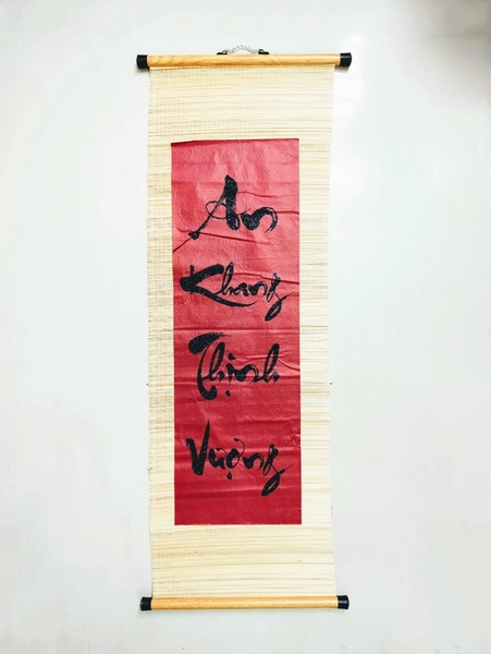 Liễn Mành Tre Trang Trí Tết An Khang Thịnh Vượng - Size lớn