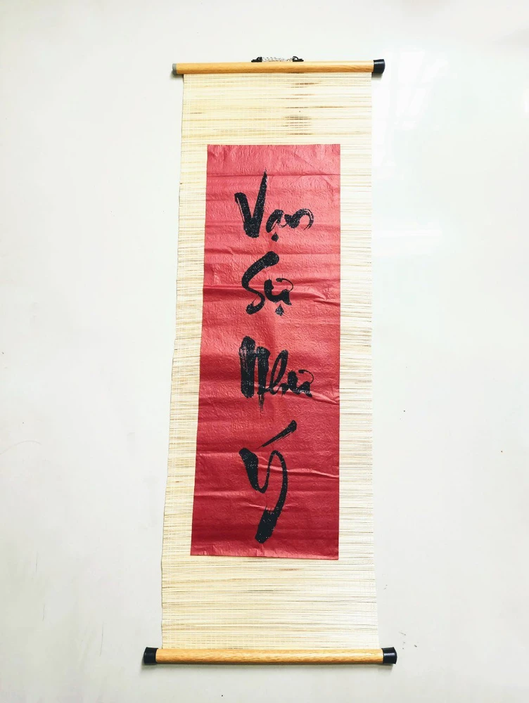 Liễn Mành Trang Trí Tết Vạn sự như ý - Size lớn