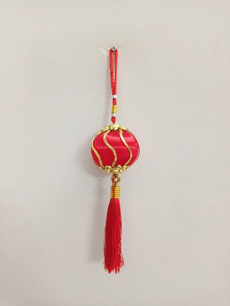 Lộc treo trang trí tết Quả đèn lồng xoắn đỏ