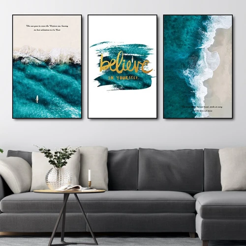 Tranh treo tường sóng biển believe in yoursefl