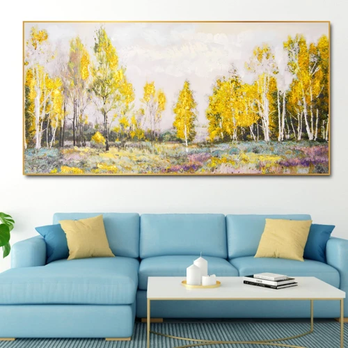 Tranh treo tường cảnh rừng vàng