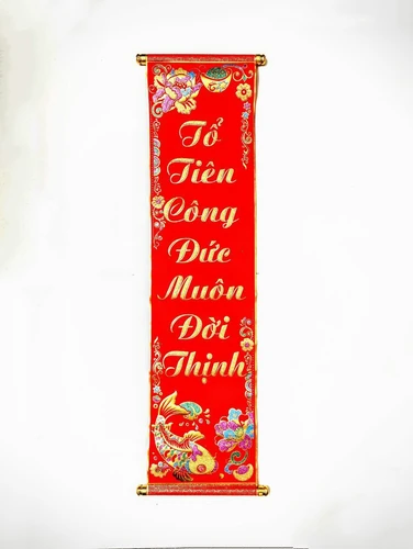 Bộ liễn câu đối Tổ tiên công đức - Con cháo thảo hiền