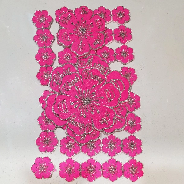 Bộ hoa đào hồng xốp trang trí tết